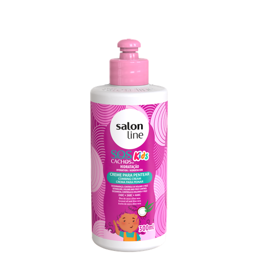 [7908458317806] Creme para Pentear para Crianças “SOS Cachos - Kids ” Salon Line 300ml